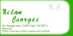 milan csorgei business card